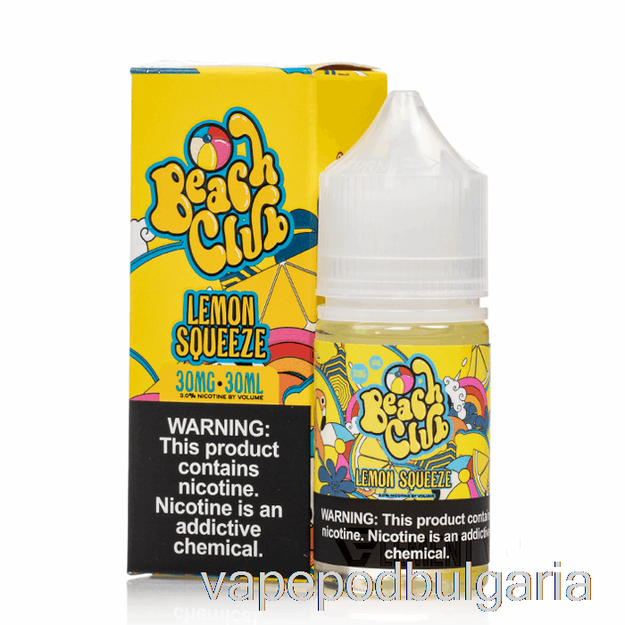 Vape 10000 Дръпки Lemon Squeeze - Beach Club Salts - 30ml 30mg